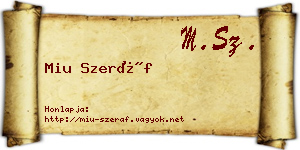 Miu Szeráf névjegykártya